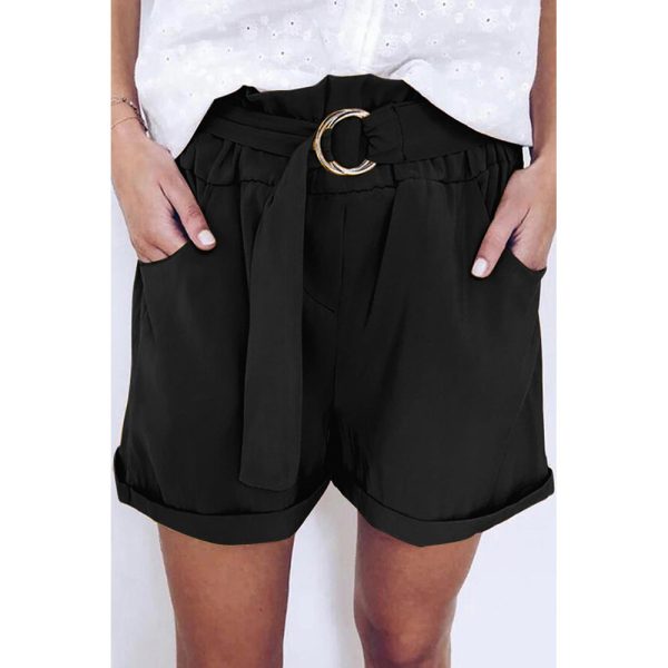 Tied High Waist Three-point Wide Leg Shorts