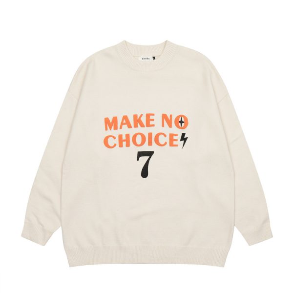 Contrast Color Letter Printed Sweater