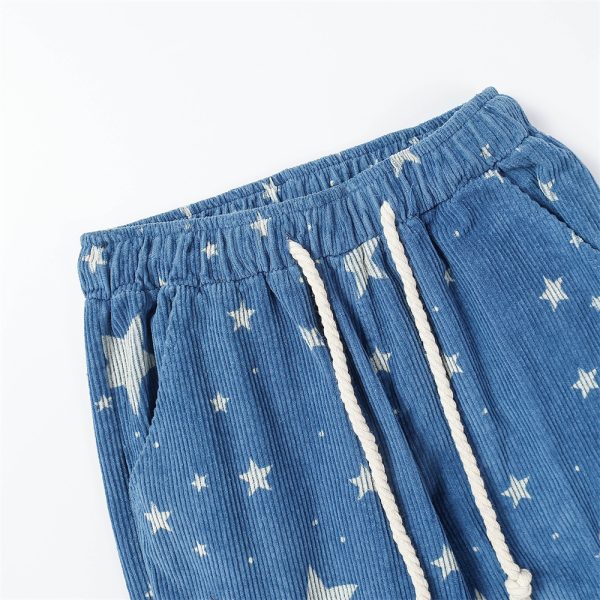 Corduroy Star Full Print Casual Pants