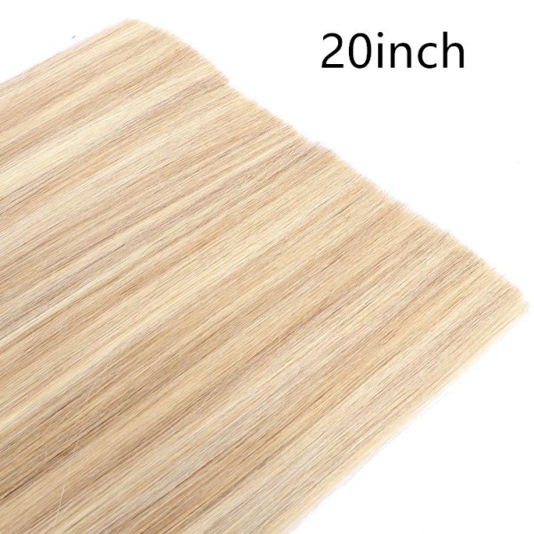 Real human hair seamless flat hair extension