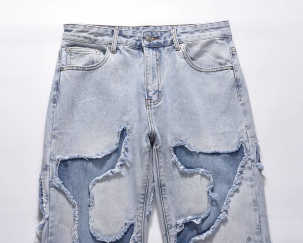 Vintage Street Doctored Foot Patchwork Worn Jeans