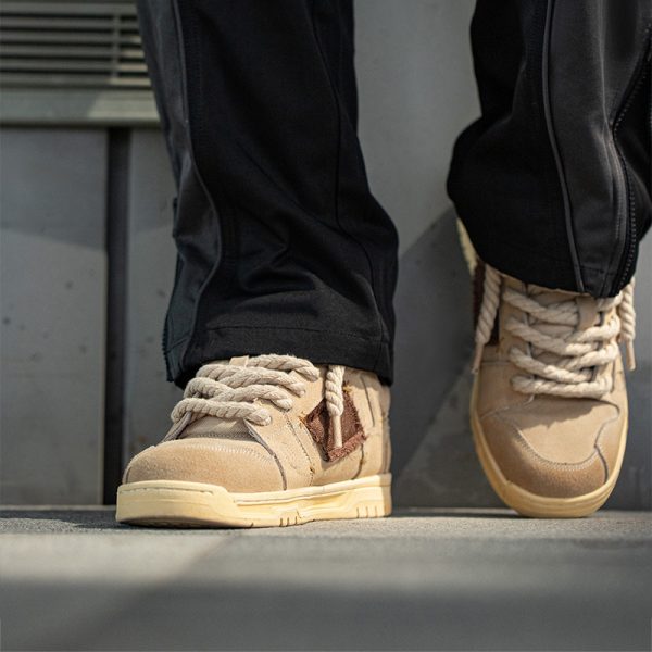 Men's Retro Sports Hemp Rope Patch Bread Casual Shoes