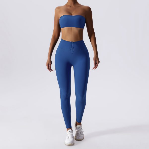 Basic Sports Nude Feel Skinny Yoga Clothes Suit For Women