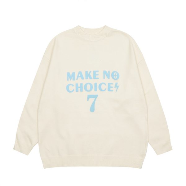 Contrast Color Letter Printed Sweater