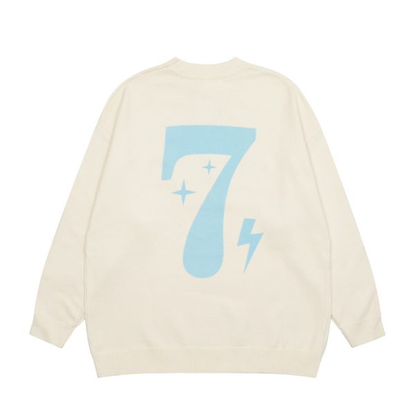 Contrast Color Letter Printed Sweater