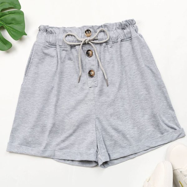 Summer High Waist Elastic Casual Sports Shorts For Women