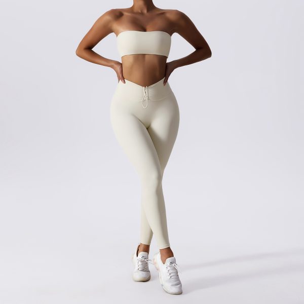 Basic Sports Nude Feel Skinny Yoga Clothes Suit For Women