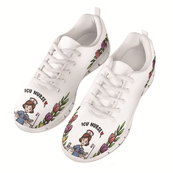 Nurse Women's Shoes Pattern Cartoon Printing Sports Running Shoes Foreign Trade Sneakers