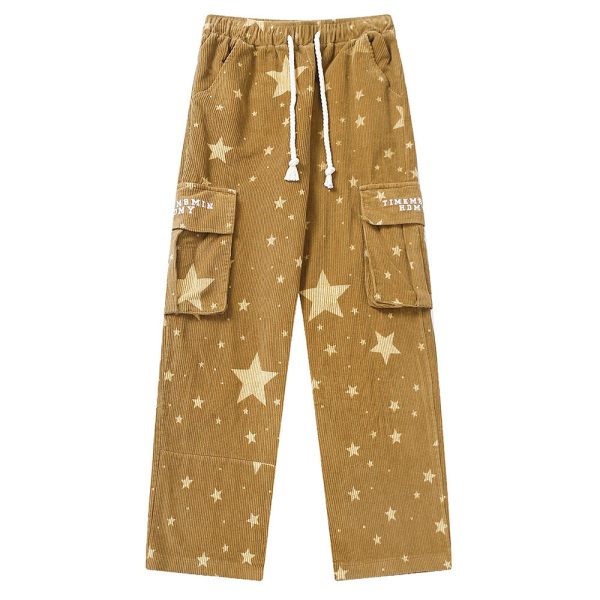 Corduroy Star Full Print Casual Pants