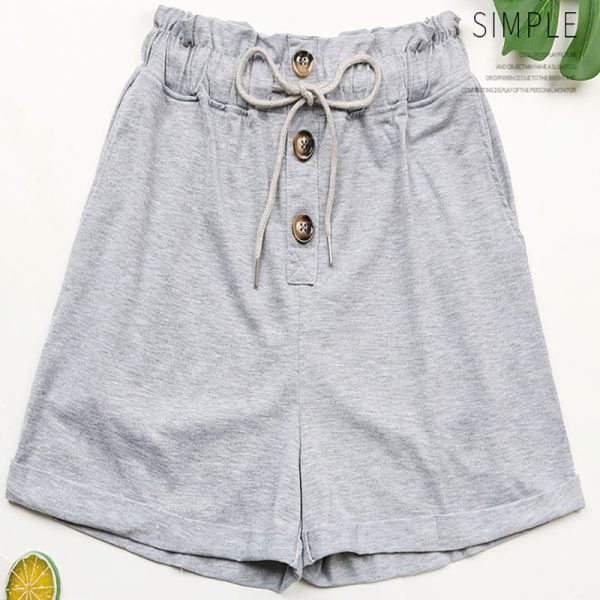 Summer High Waist Elastic Casual Sports Shorts For Women