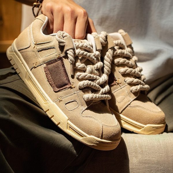 Men's Retro Sports Hemp Rope Patch Bread Casual Shoes