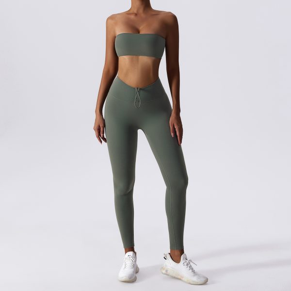 Basic Sports Nude Feel Skinny Yoga Clothes Suit For Women