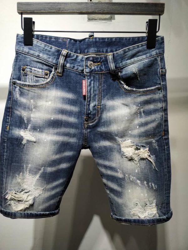 Small Feet Ripped Low Waist Zipper Tight Nightclub Trend Beggar Personality Men's Jeans Short