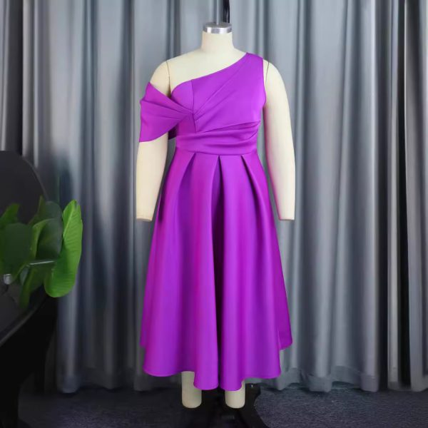 Women's Autumn New Oblique Elegant Banquet Dress