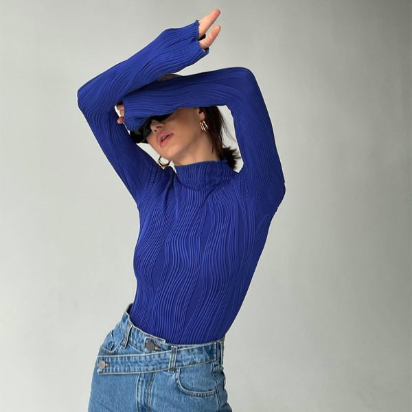 Half-high Collar Long Sleeves Slim Bottoming Sweater