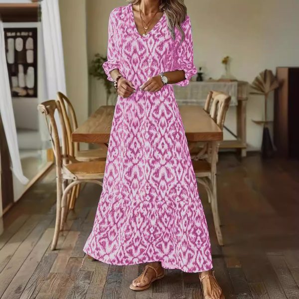 Women's Fashion Personality Print Long-sleeved Dress